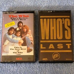 THE WHO 37 Tracks! SET OF 2 "Best Of" CASSETTE  TAPES 60's - 80's VINTAGE